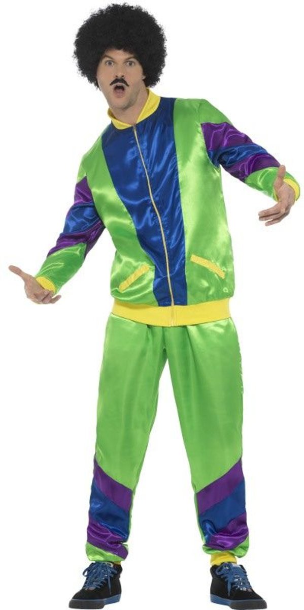 Jaren 80 & 90 Kostuum | Foeilelijk Jaren 80 Trainingspak | Man | XL | Carnaval kostuum | Verkleedkleding